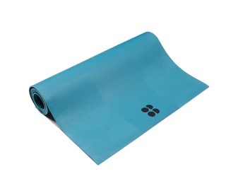 Image of blue Sweaty Betty mat rolled up