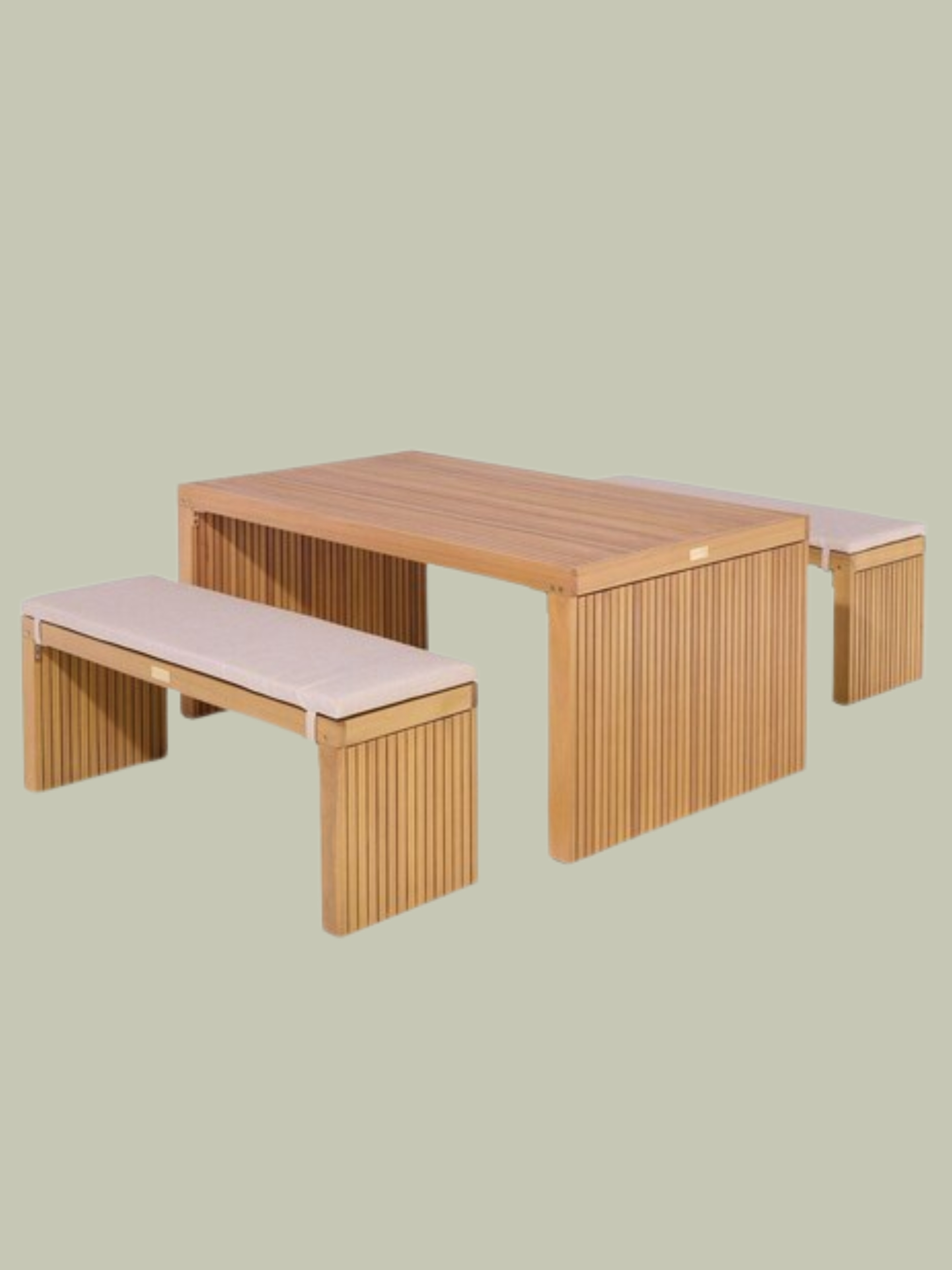 Rowlinson, Natural Kyoto 4 Seat Garden Dining Set With Cushions