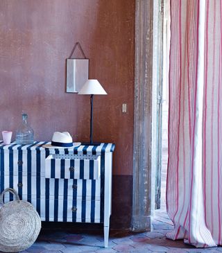 Decorating with stripes - chest of drawers