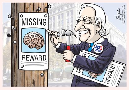 Political Cartoon U.S. Joe Biden Democrats 2020 presidential election campaigning confusion