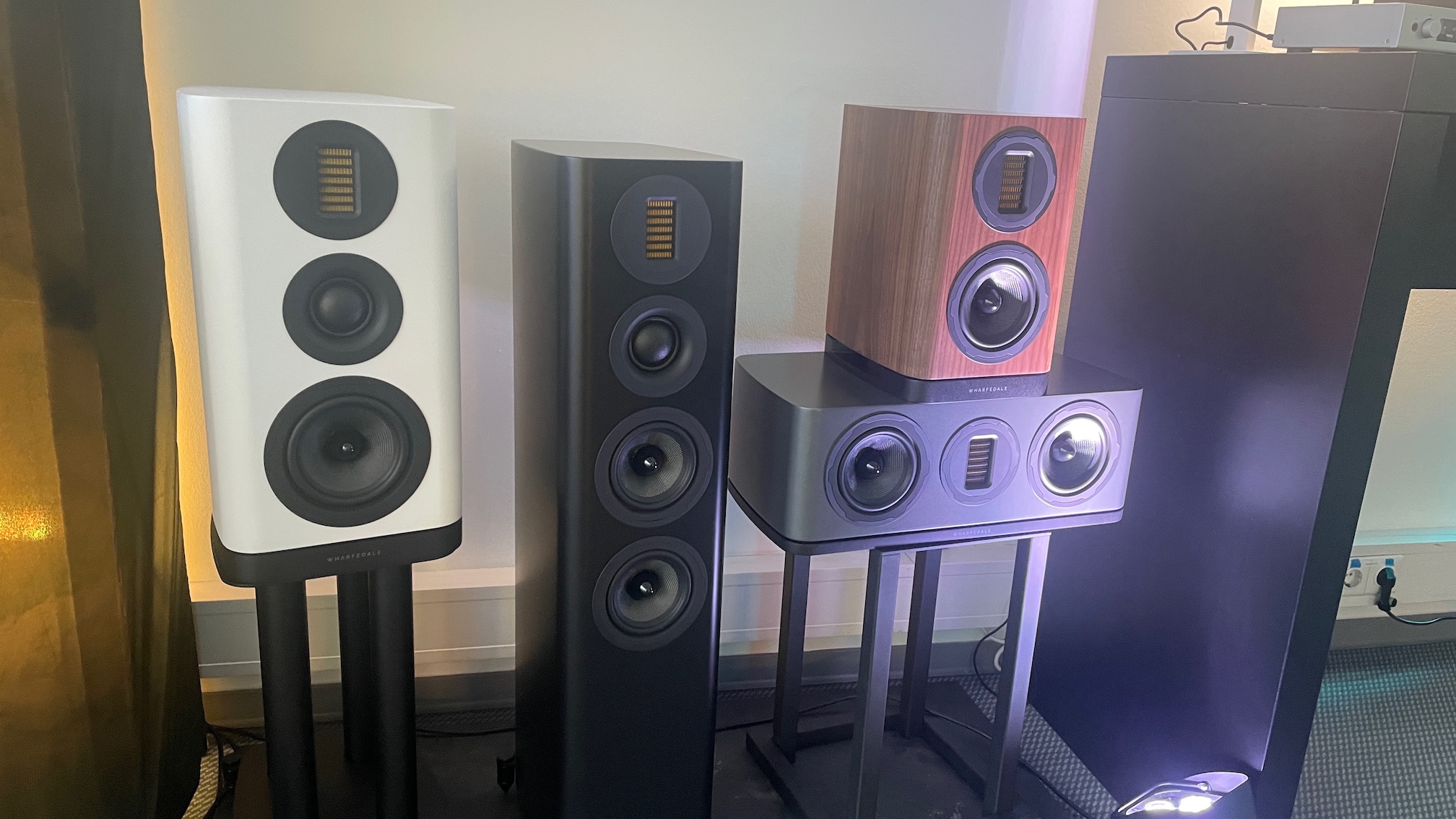 The Wharfedale Evo 5 speakers on show at High End Munich.