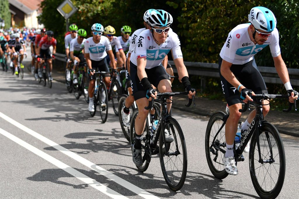 Team Sky at the front