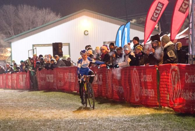 Nash celebrates with fans as she wins.