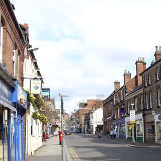 belper town with bricked houses and road