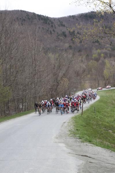 The peloton rolls through rural upstate New York in the Tour of the Battenkill.