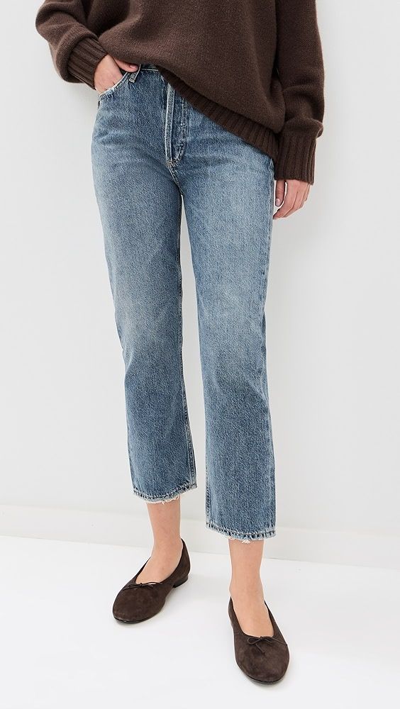 Agolde Riley High Rise Straight Crop Jeans