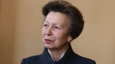 Princess Anne, Princess Royal talks to volunteers during her visit to knife crime community group 'Off The Streets' on February 16, 2024