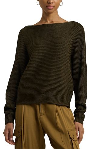 Metallic Boatneck Sweater