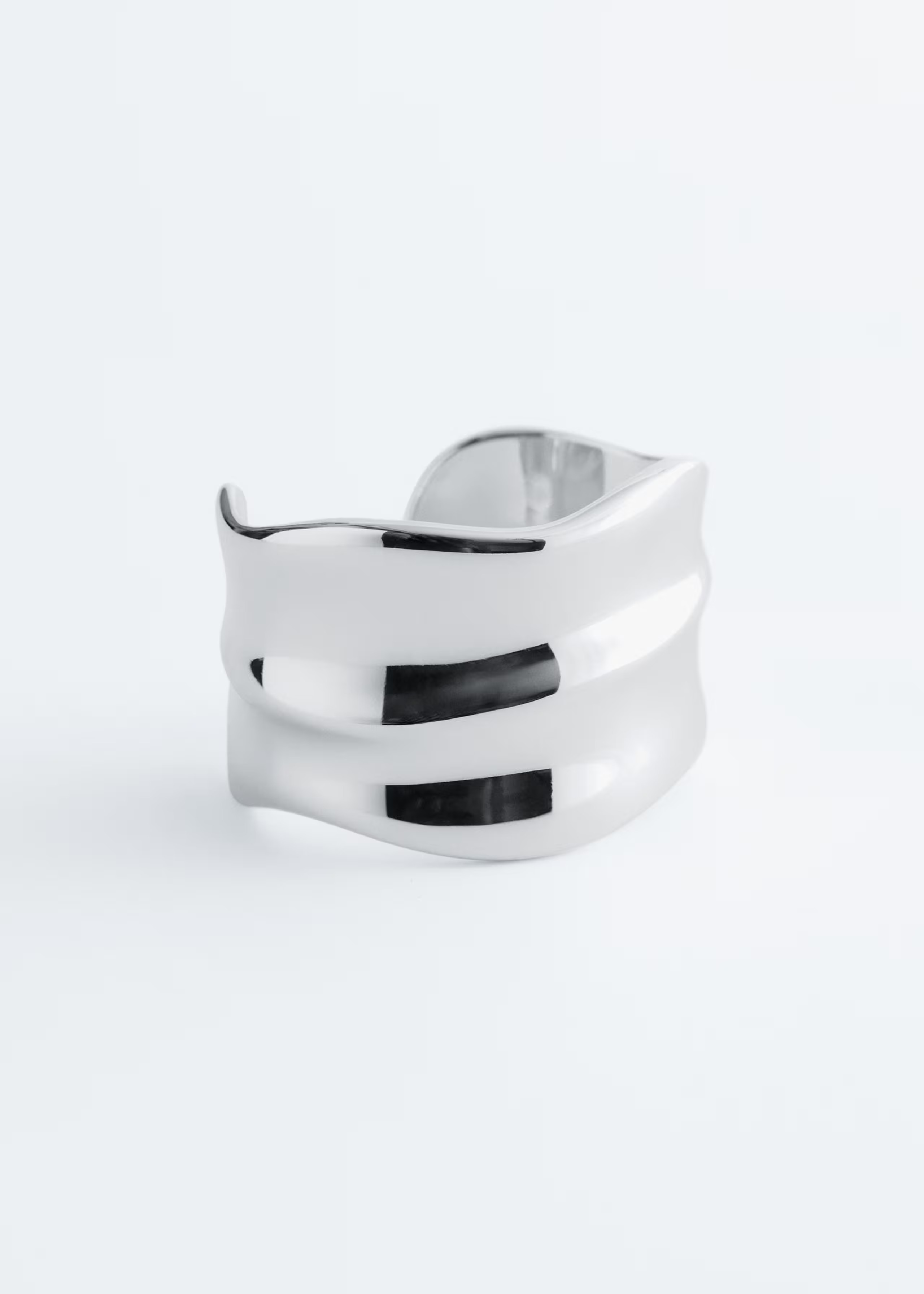 Silver wavy cuff bracelet