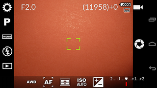 FV-5 camera app UI showing a 4:3 viewfinder