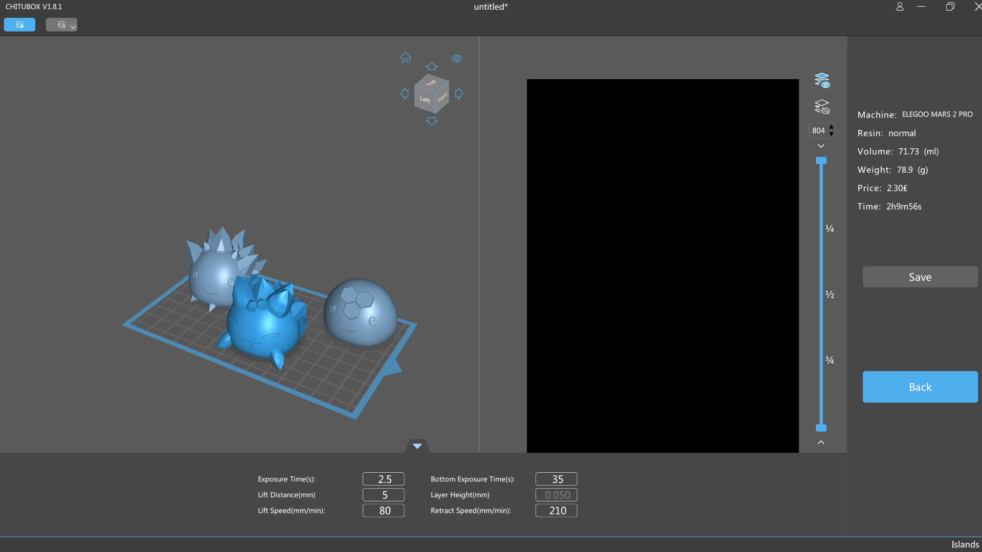 Slime Rancher figurines in the Chitu Box slicing software