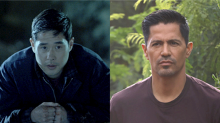 Raymond Lee as Ben Song in Quantum Leap and Jay Hernandez as Thomas Magnum in Magnum P.I.