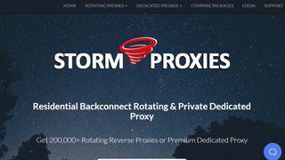 Website screenshot for Storm Proxies