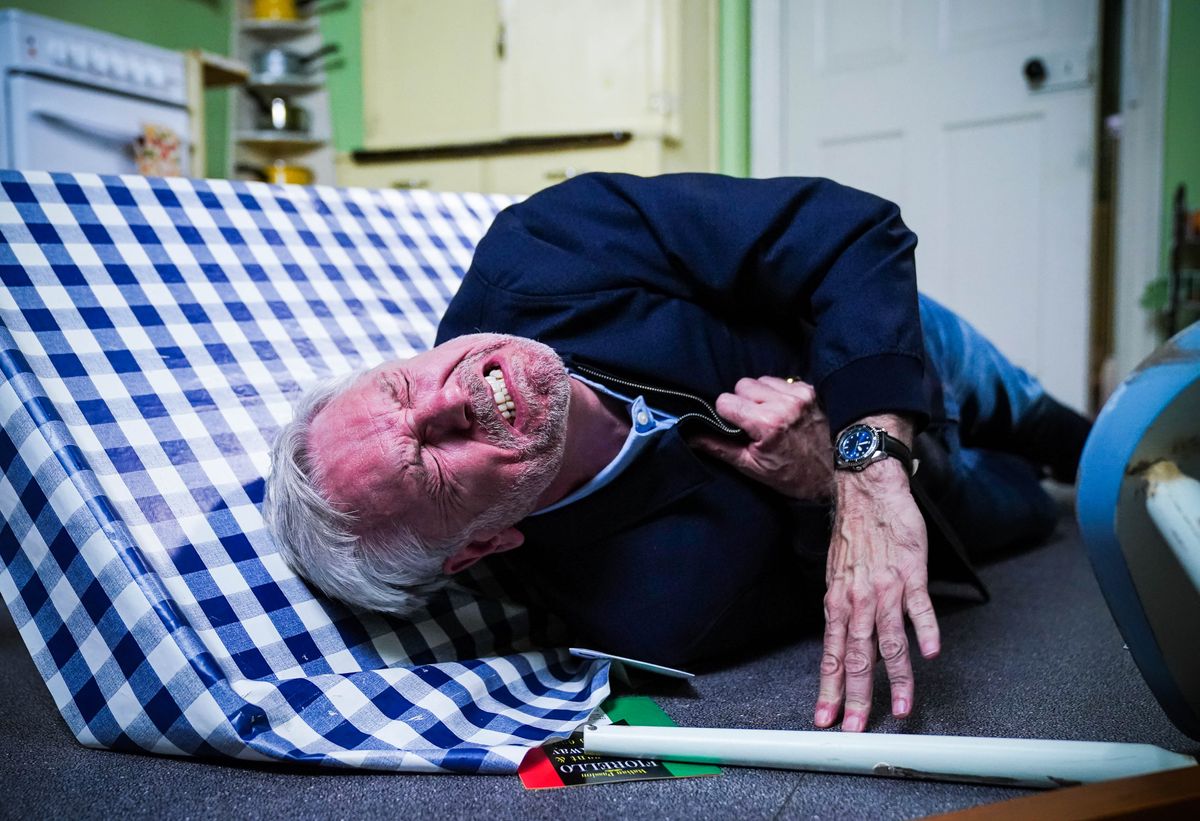 Rocky Cant collapses in EastEnders