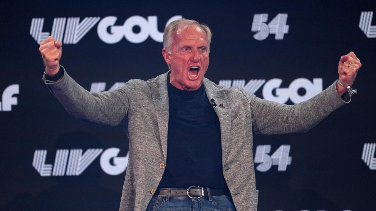 Greg Norman at the LIV Golf Invitational Series London draft on 7 June 2022