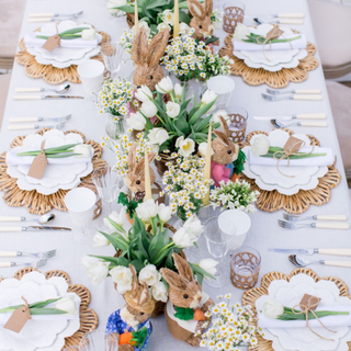 wooden table settings