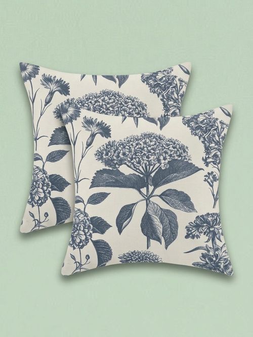 Vintage Blue Floral Pillow Covers 