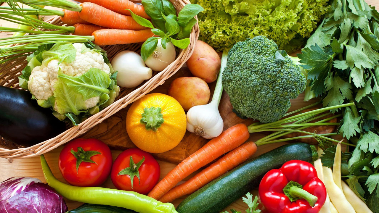 different vegetables on table