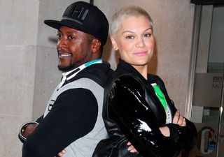Jessie J poses outside radio studios with her The Voice contestant