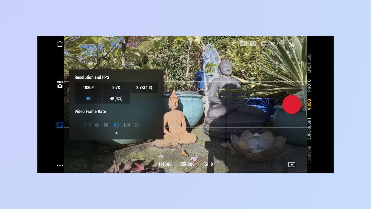 A screenshot taken of the DJI Mimi app in use