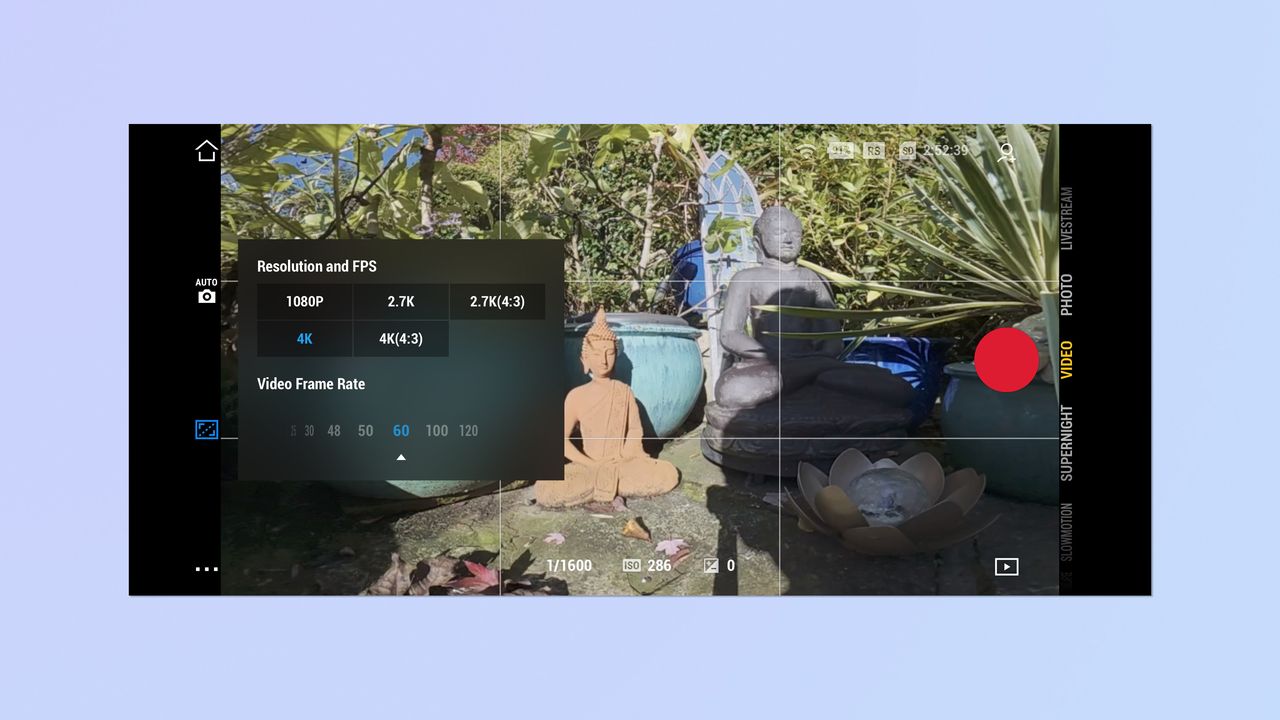A screenshot taken of the DJI Mimi app in use