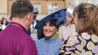 Duchess Sophie wearing a blue fascinator