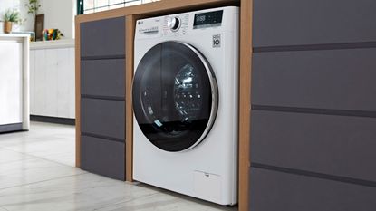 One of the best LG washer dryers in modern utility room
