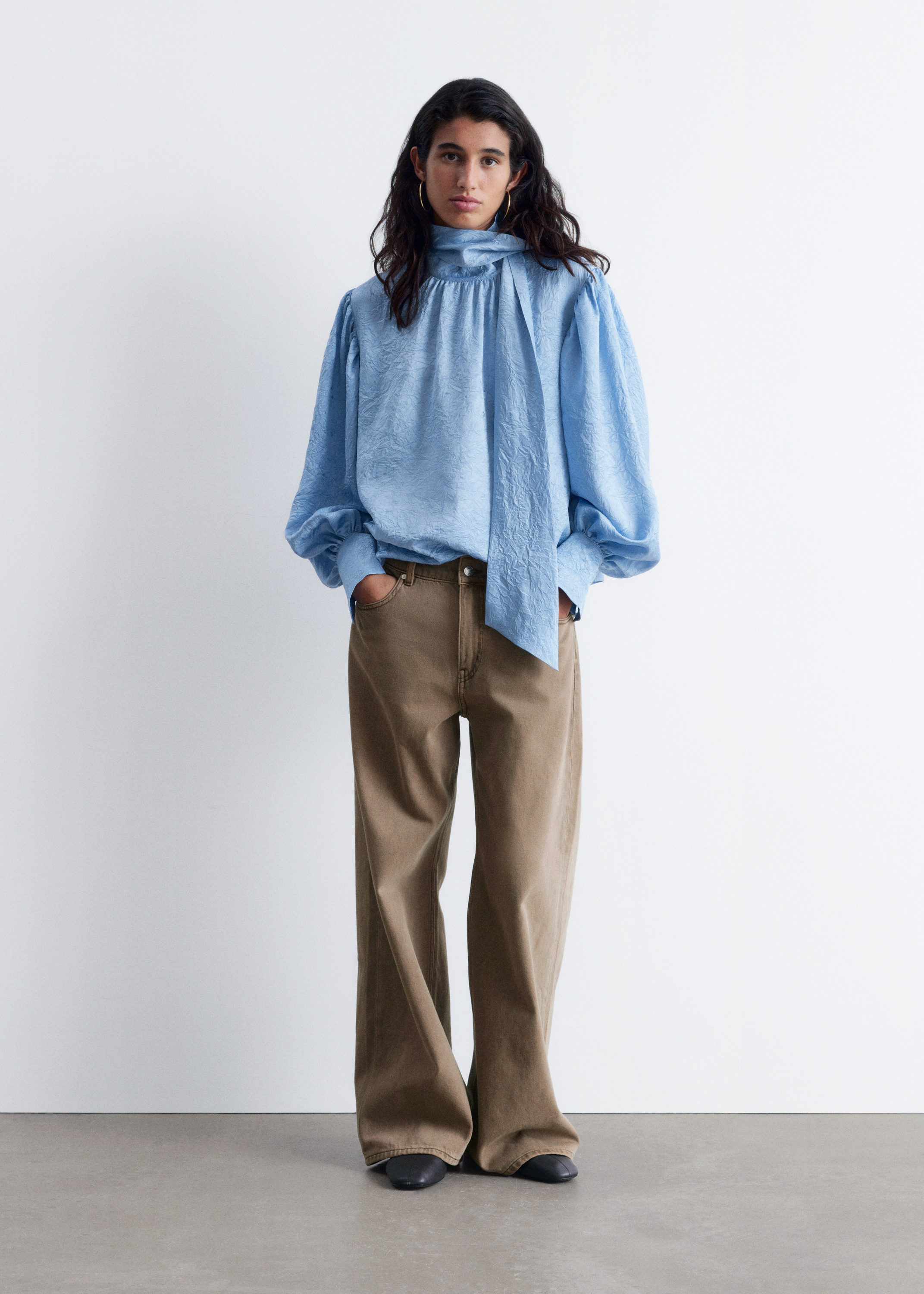 Bow-Collar Blouse