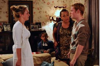 Stacey barges into Dot's house to find Bradley and Syd preparing to leave for Canadaâ