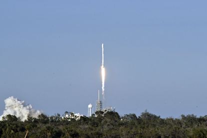A SpaceX Falcon 9 rocket lifts off in Florida