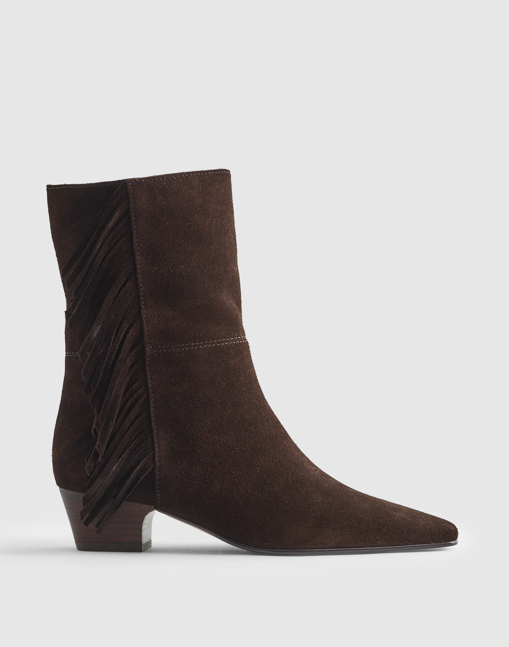 The Lexie Fringed Ankle Boot in Suede
