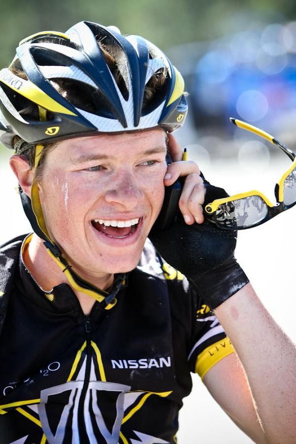 Ben King (Trek-Livestrong) was quick to spread the good news.