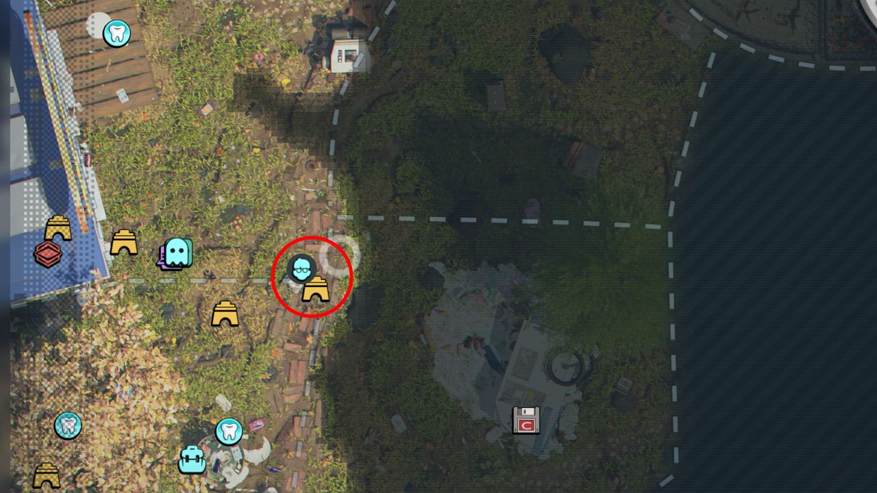 Grounded 2 Milk Molar locations: A map highlighting the location of a Mega Milk Molar under a camera between the Snackbar and Ice Cream Truck.