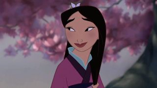 Ming-Na Wen's animated Mulan smiling