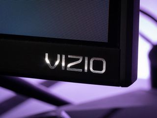 The Vizio logo on a Vizio television.