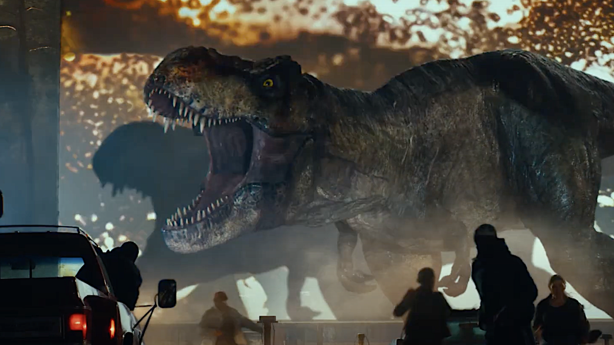 5 Minute Jurassic World Dominion Prologue Creates Dinosaur Chaos At The Drive In Movie Theater 