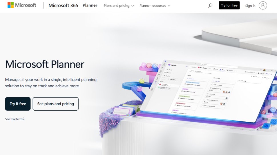 Website screenshot of Microsoft Planner (November, 2025)