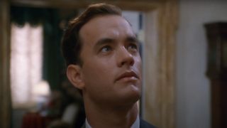 Tom Hanks looks up with uncertainty in The Bonfire of the Vanities.