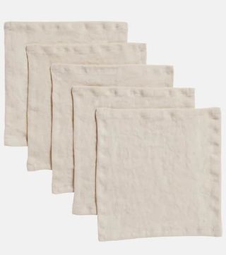 Set of 5 Linen Cocktail Napkins