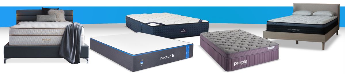 Sleep Week deals image shows Saatva, Nectar, DreamCloud and Purple mattresses which are among 2024&#039;s best beds