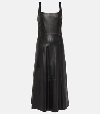 Vince, Square Neck Leather Dress