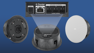 Extron's new POE-powered in-ceiling speaker. 