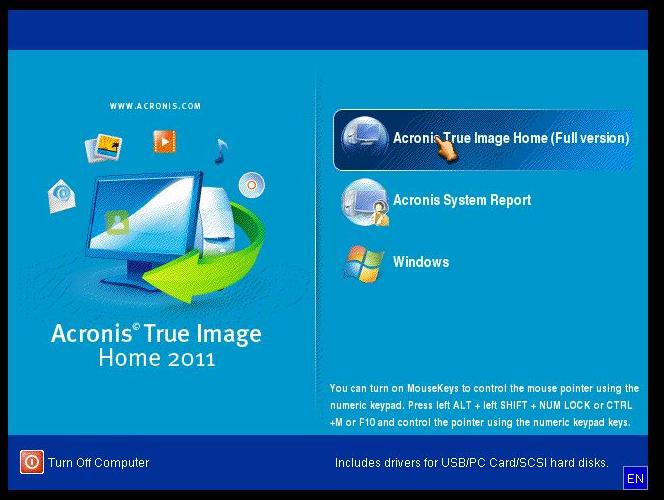 acronis true image free boot usb