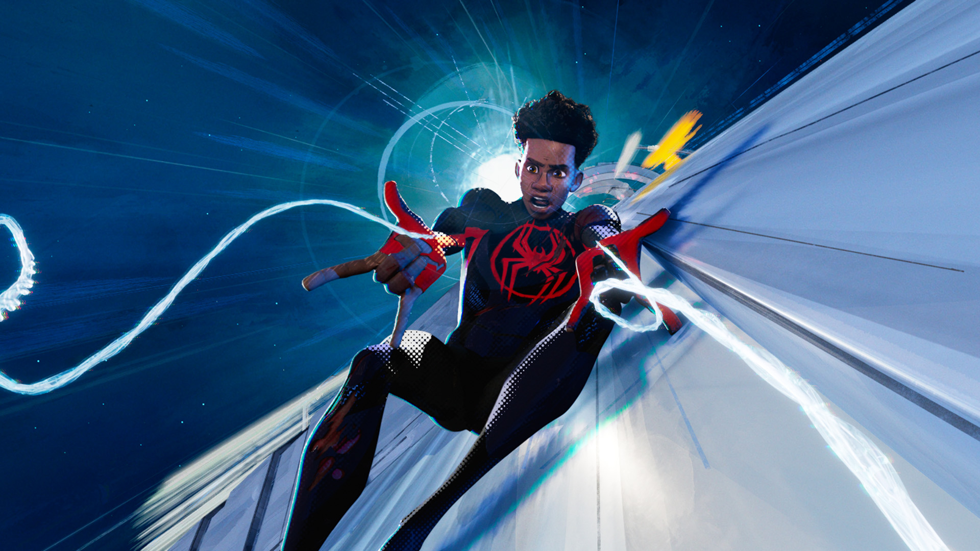Miles Morales fires up his webshooters in Spider-Man: Across the Spider-Verse