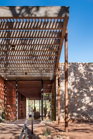 Shades canopy looking in at the Trail House by Gluckman Tang
