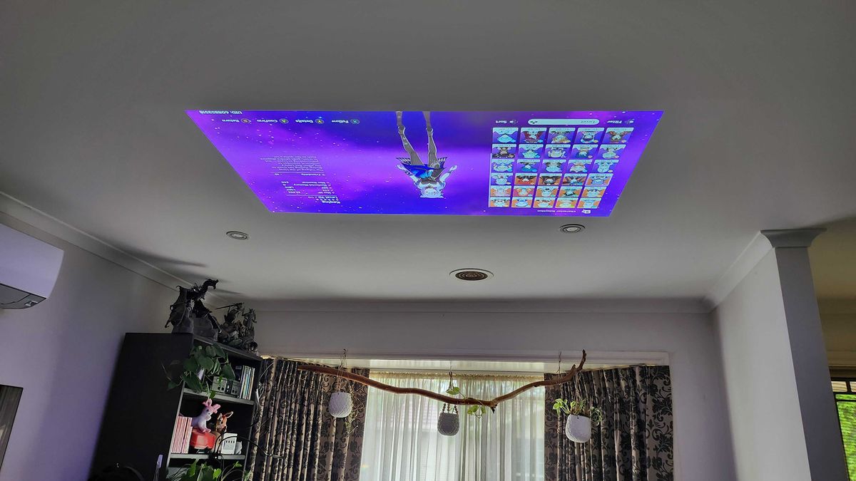 Xgimi Horizon Pro projector setup in house.