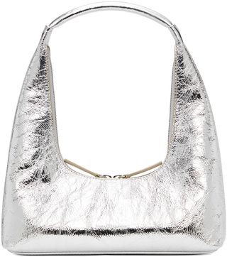 Silver Zip Shoulder Bag