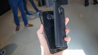 Motorola's 5G Moto Mod add-on (Image Credit: TechRadar)