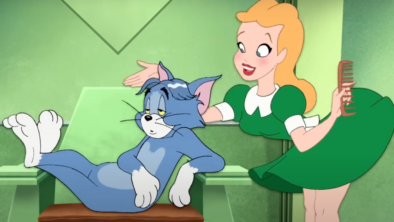 Tom getting his hair done in Tom and Jerry & The Wizard of Oz