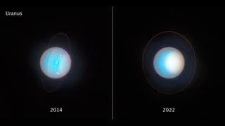 Uranus is growing a smoggy cap around its north pole, the Hubble Space Telescope reveals.